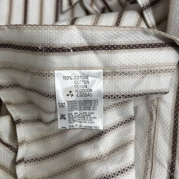 Versace Collection Business Fit Button Down Dress Shirt White Striped Sz 15.5/39 - Picture 8 of 10